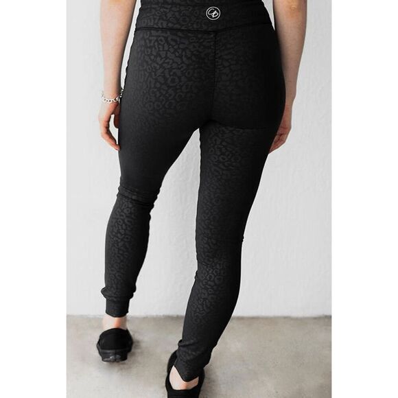 Celestial Bodiez NWT Power Joggers in Black Panther Leopard Print Size Small - Picture 4 of 10